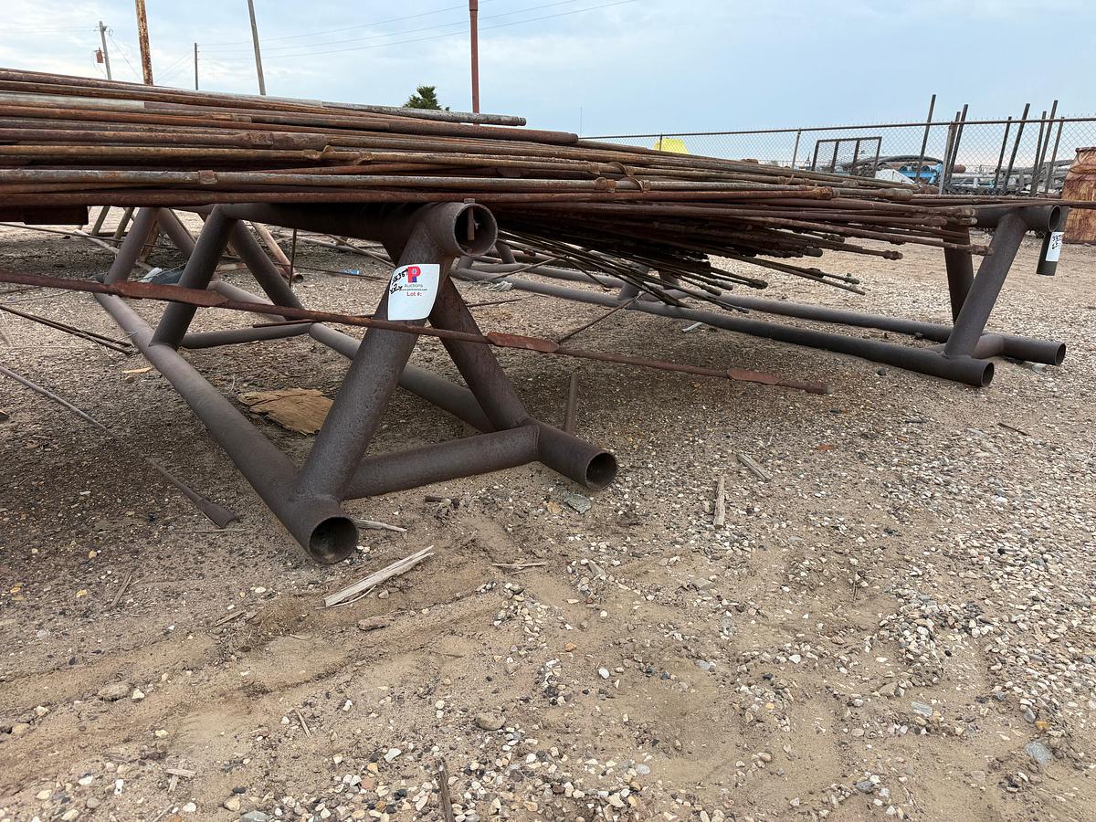 Used (2 x $) 16’ x 32” TRIANGULAR PIPE RACKS W/ PIPE STAYS