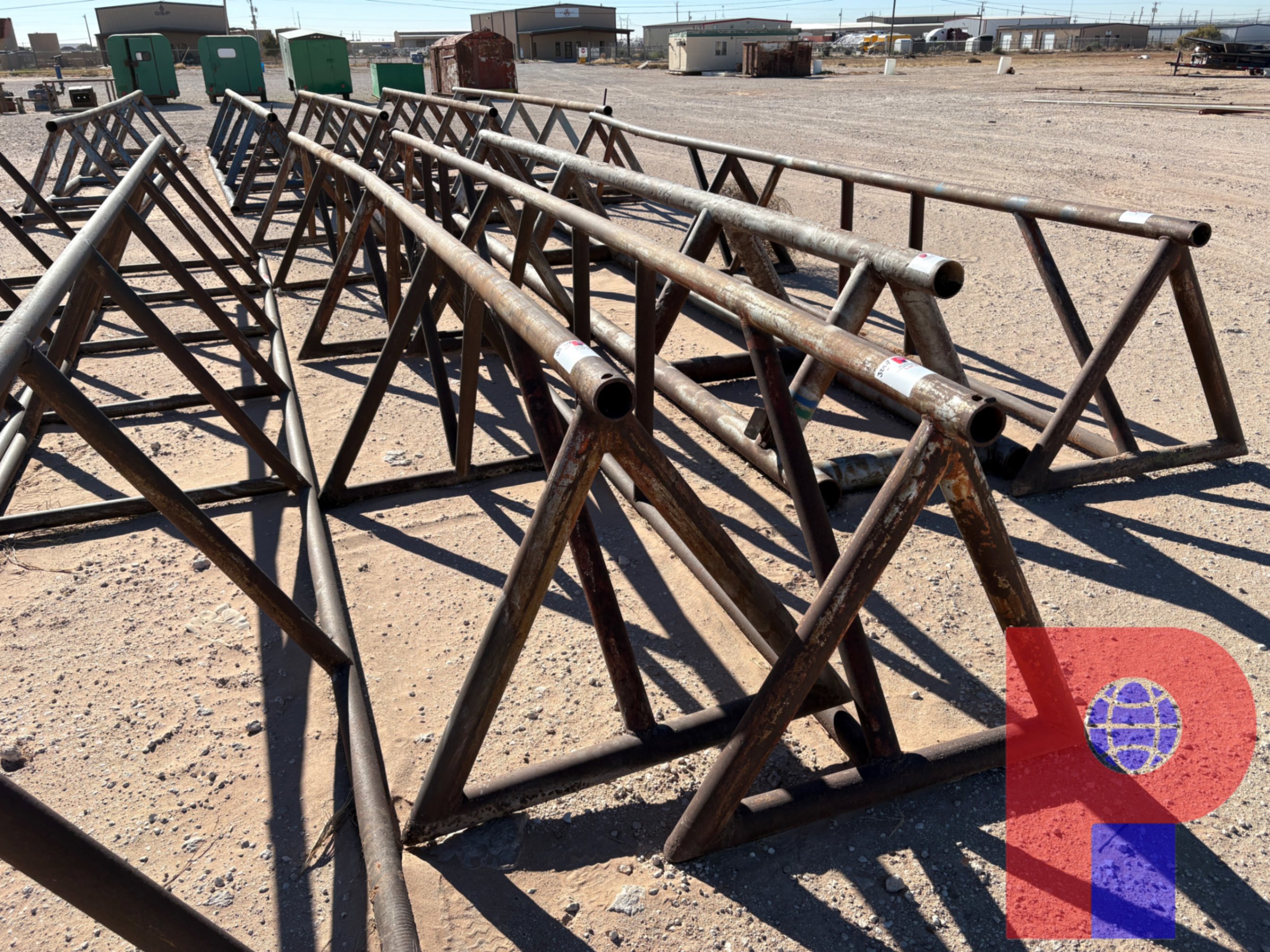 Used (2X$) 28’ X 40” TRIANGLE PIPE RACKS