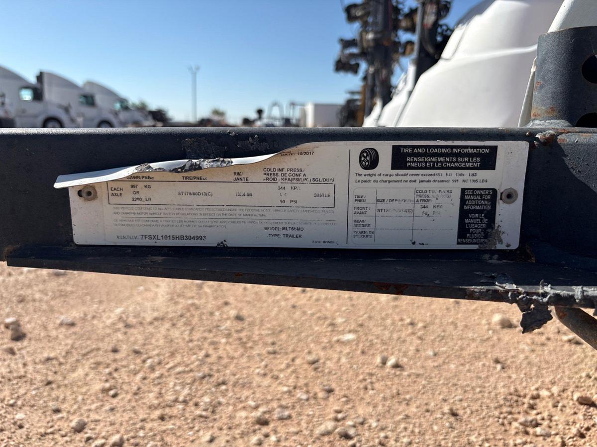 Used 2017 GENERAC MOBILE PRODUCTS MLT6SMDS 6KW S/A BUMPER PULL LIGHT TOWER