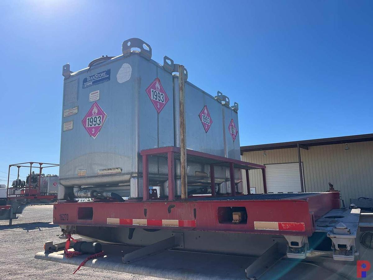 Used 8’ X 8’ HD SKID W/ (3) TRANSTORE STAINLESS STEEL TOTES