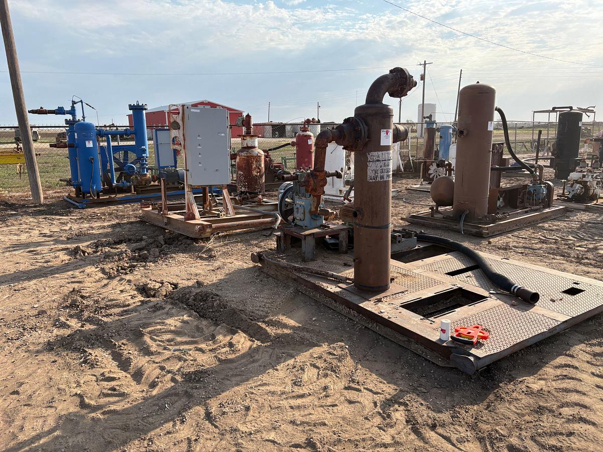 Used (3) skidded air compressor units, incomplete