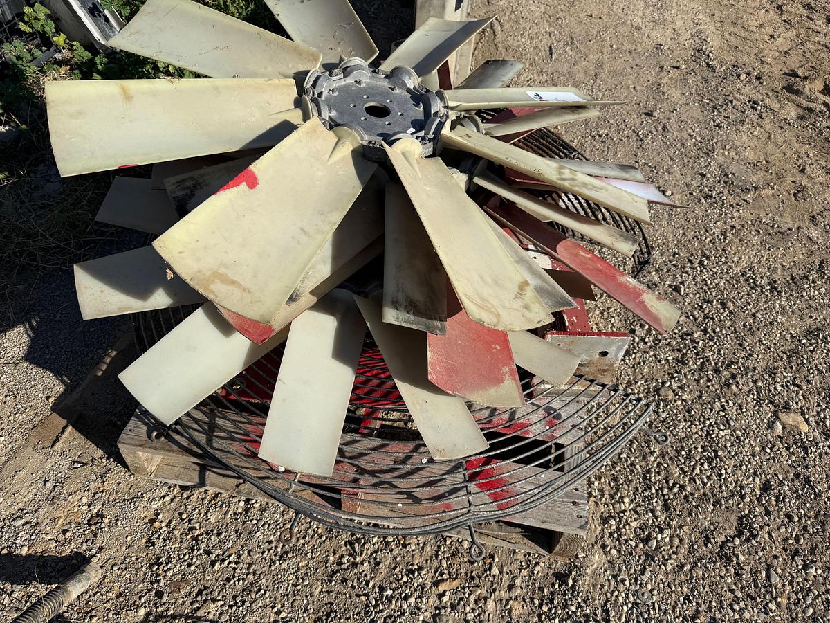 Used PALLET W/ (4) FAN BLADE ASSYM., ENGINE MOUNTS, (1) 51”L X 5”W X 20” H CAC