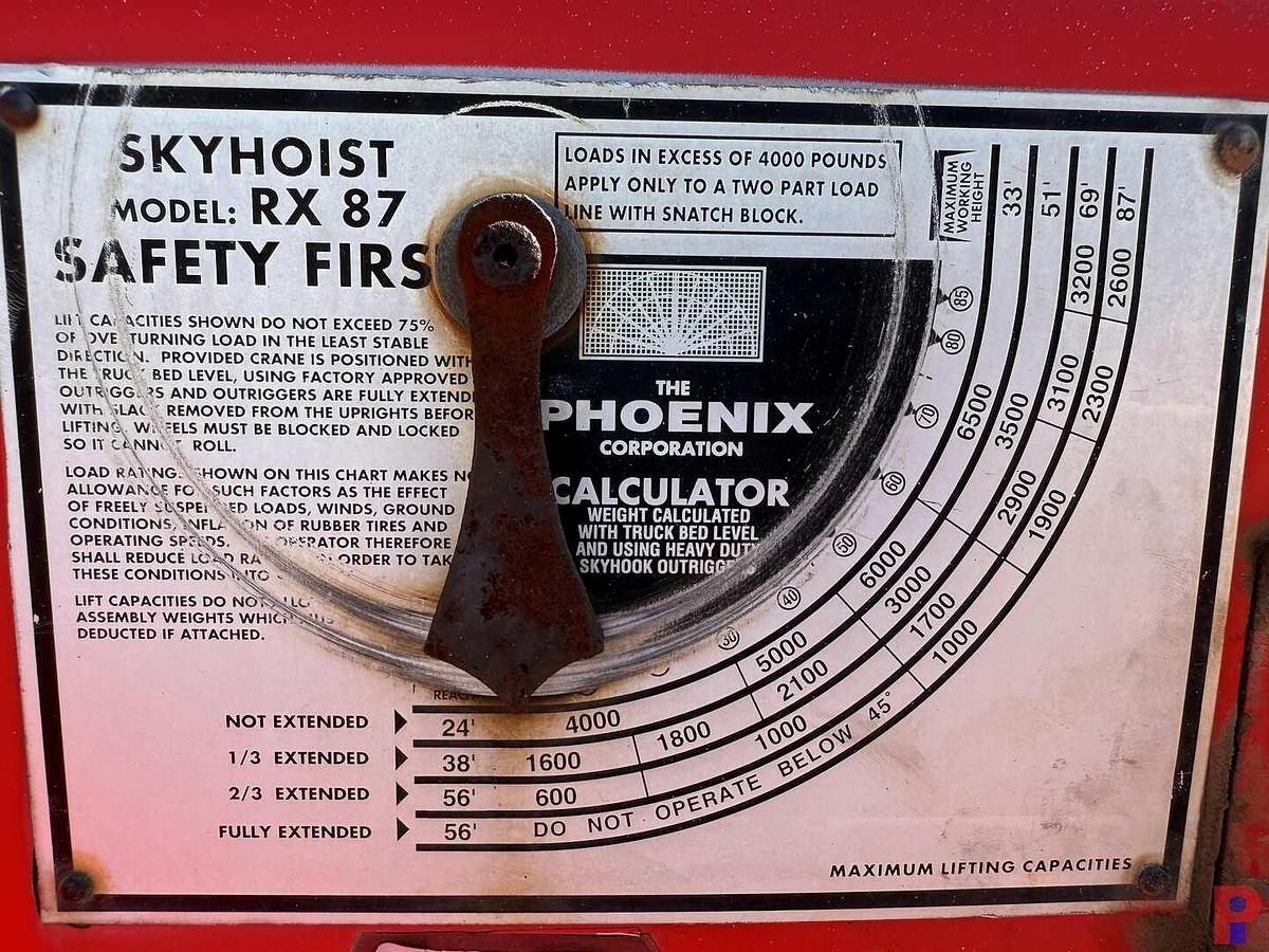 Used 2002 STERLING M8500 ACTERRA 87’ AERIAL PLATFORM SIGN CRANE TRUCK