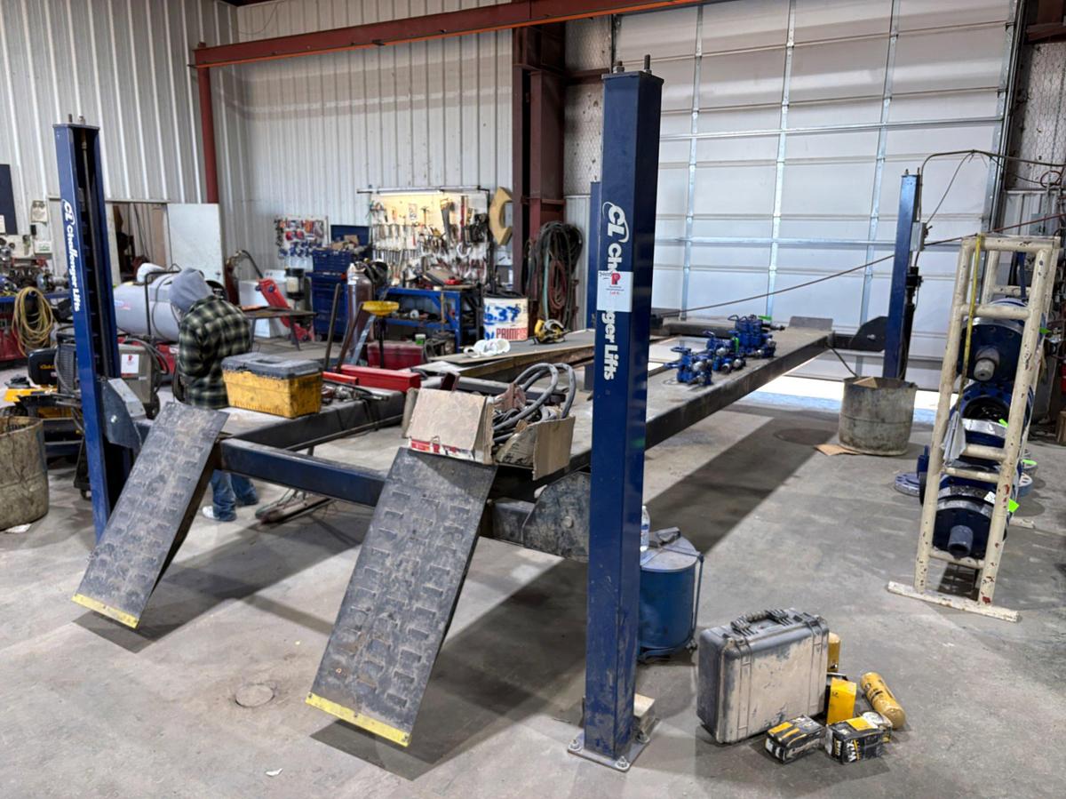 Used 2012 Challenger Lifts Model: 4015XFX, 15,000lbs 4-post car lift