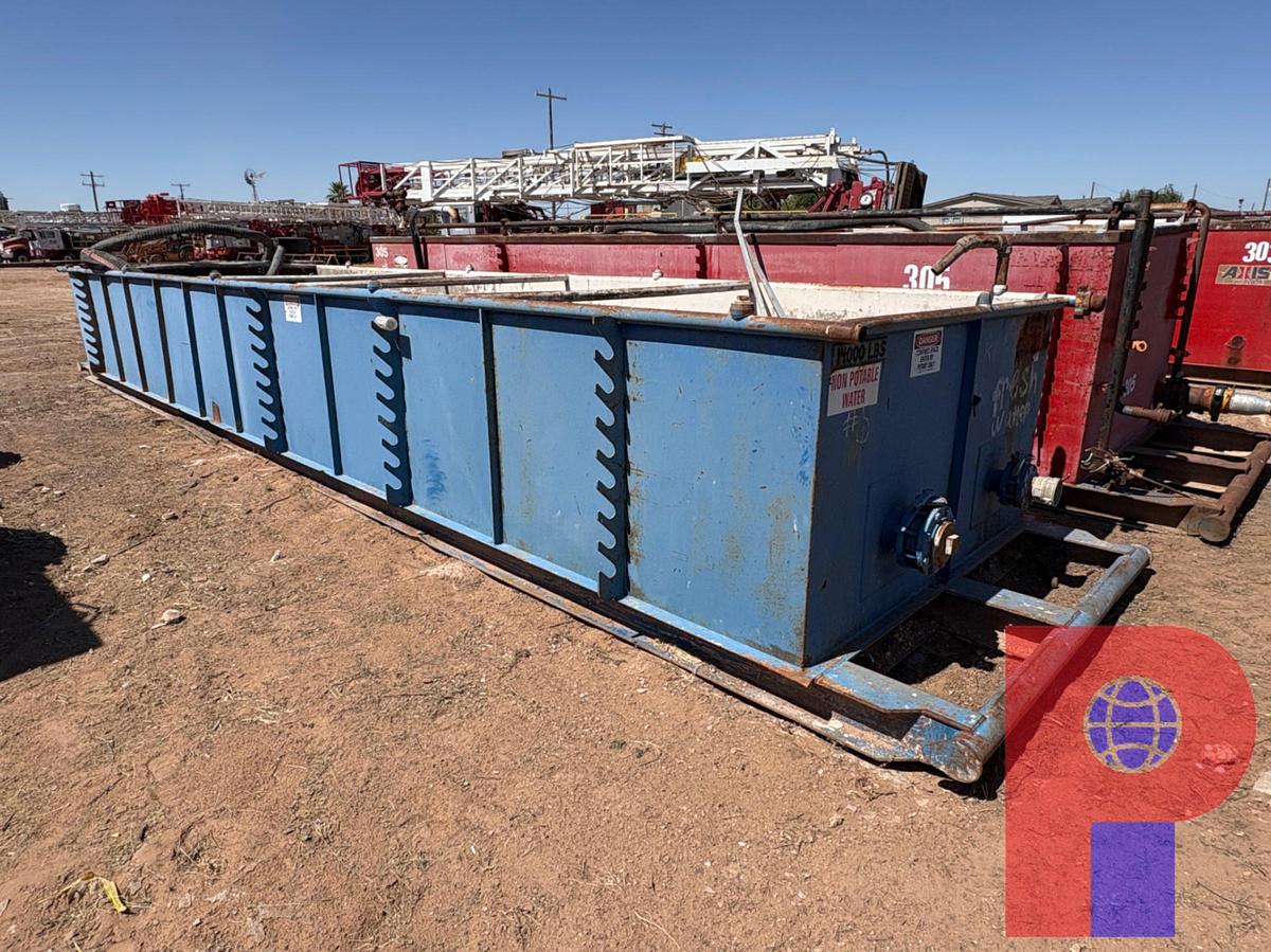 Used 38’ X 8’ X 4’ OPEN TOP FLUID TANK
