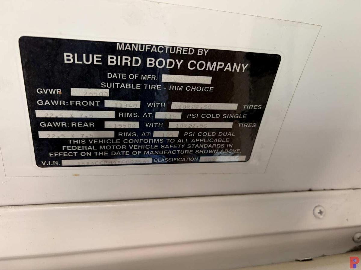 Used 2000 BLUE BIRD TC2000 BUS
