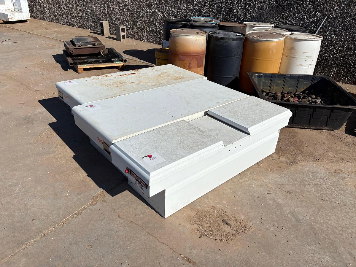Used (2) RKI 70” x 30” x 17” truck toolboxes & (1) weathergard 72” x 20” x 17” truck toolbox
