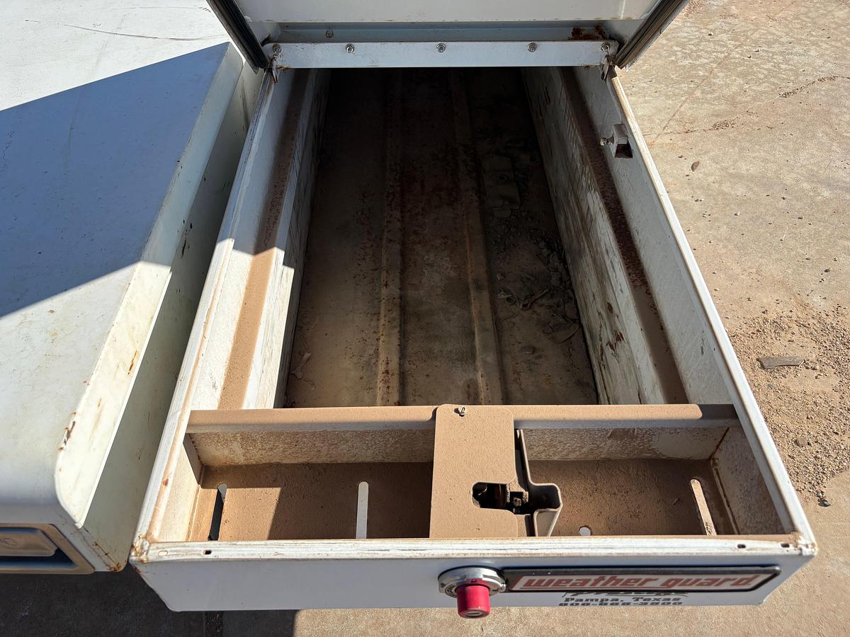 Used (2) RKI 70” x 30” x 17” truck toolboxes & (1) weathergard 72” x 20” x 17” truck toolbox