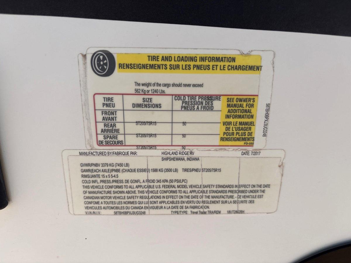 Used 2018 HIGHLAND RIDGE RV OPEN RANGE ULTRA-LITE 28’ T/A BUMPER PULL CAMPER