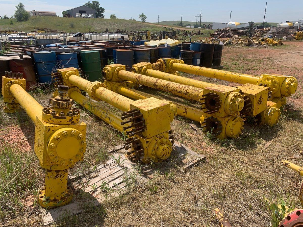 Used (18) 5-1/8 10k Fluid Crosses w/ 10ft 10k Spools
