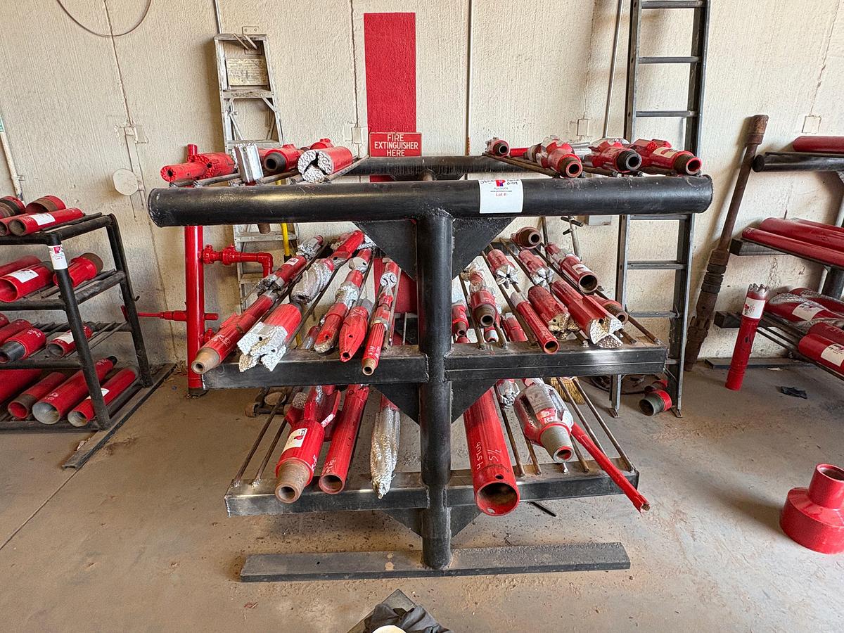 Used 76” x 64” x 64” 3-shelf tool rack