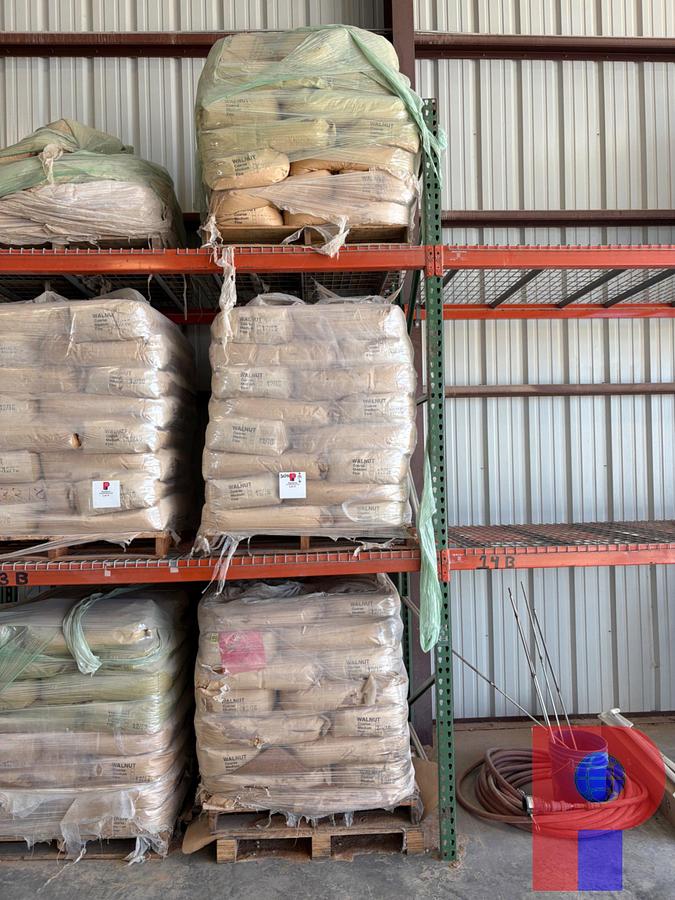 Used (3) PALLETS OF CRUSHED WALNUT SHELL, APPROX. 95 BAGS
