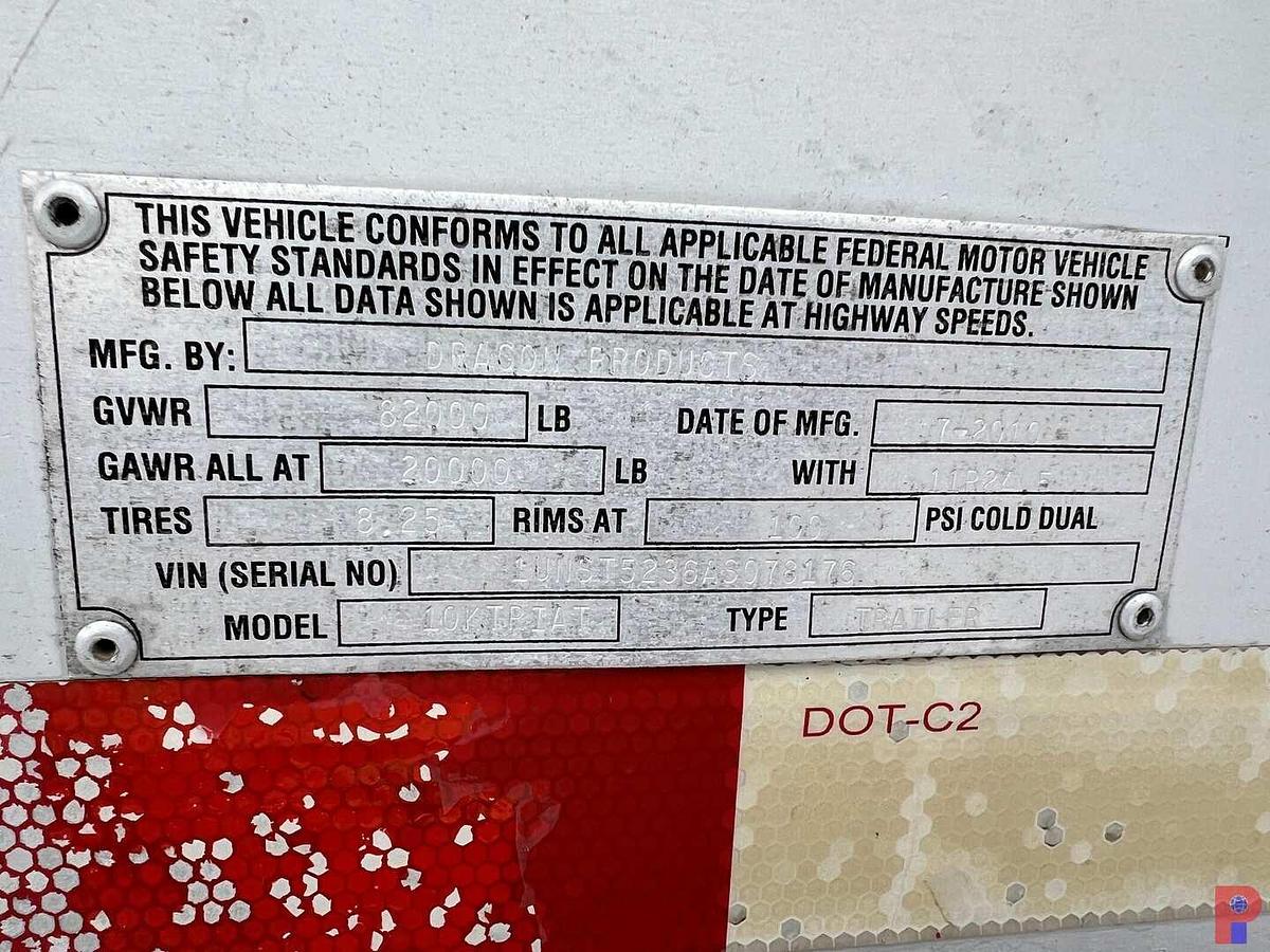 Used 2010 DRAGON T/A 238BBL ALUM. VACUUM TRAILER