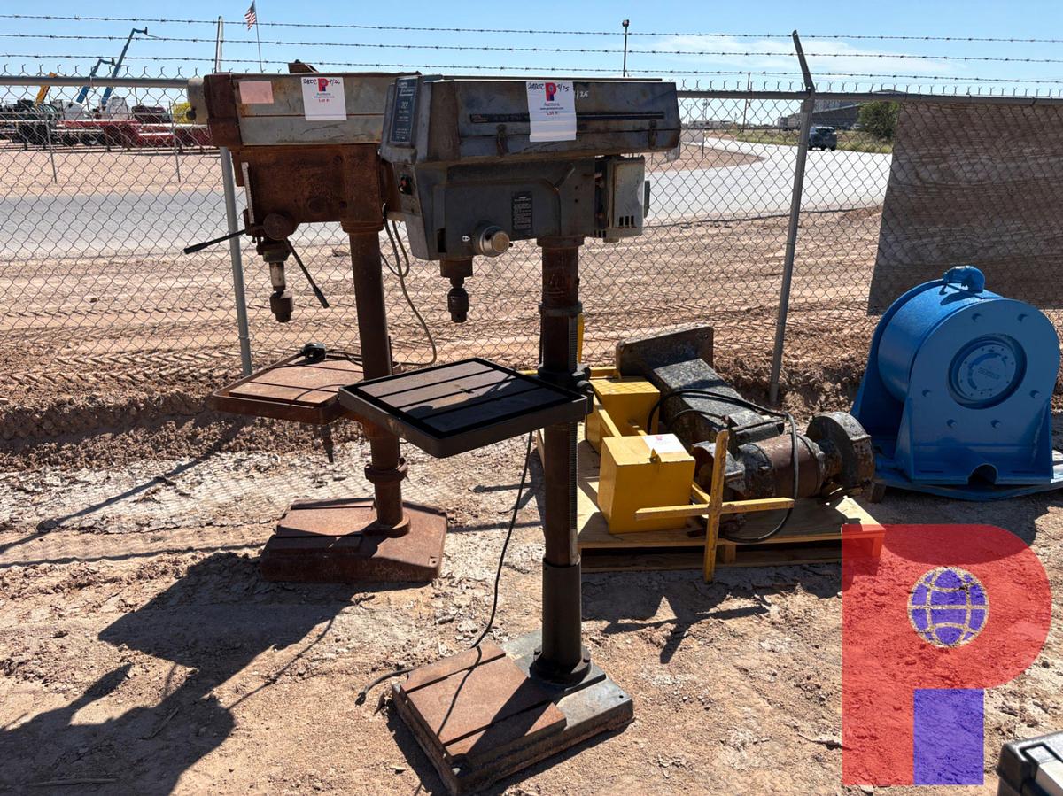 Used (2) ELECTRIC DRILL PRESSES & (1) 12” BENCH GRINDER