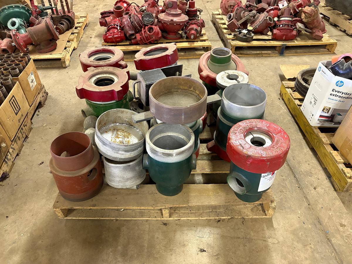 Used Pallet w/ (10) Larkin stripper heads & parts