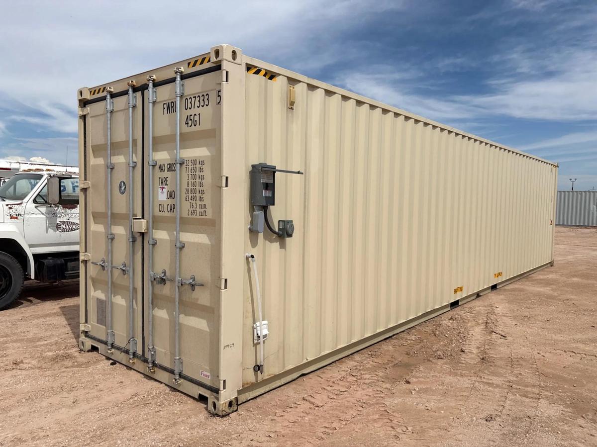 Used 40’ x 8’ x 9’6” sea container converted into living quarters