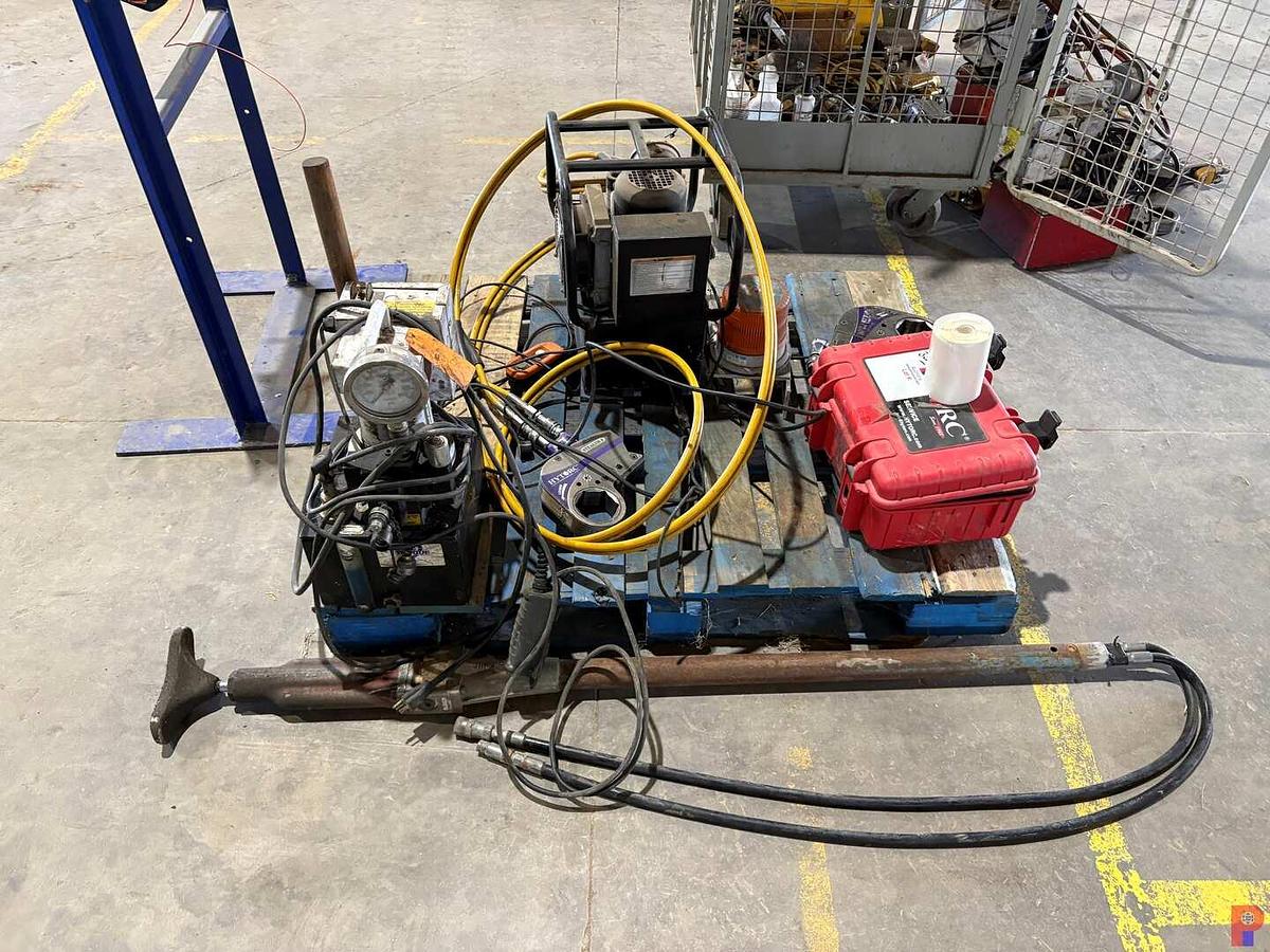 Used (2) TOATL TORQUE & EAGLE PRO 10K PSI ELECTRIC HYDRAULIC PUMPS W/ ASSORTED HYTORC WRENCHES