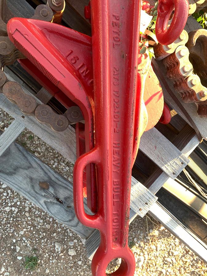 Used Petol 16” OD to 40” OD Heavy Manual Bull Tongs