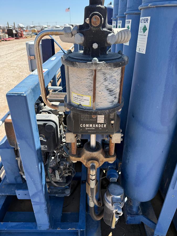 Used MEYERS 4-STATION 4-BOTTLE DIESEL POWERED ACCUMULATOR CLOSING UNIT, SKIDDED