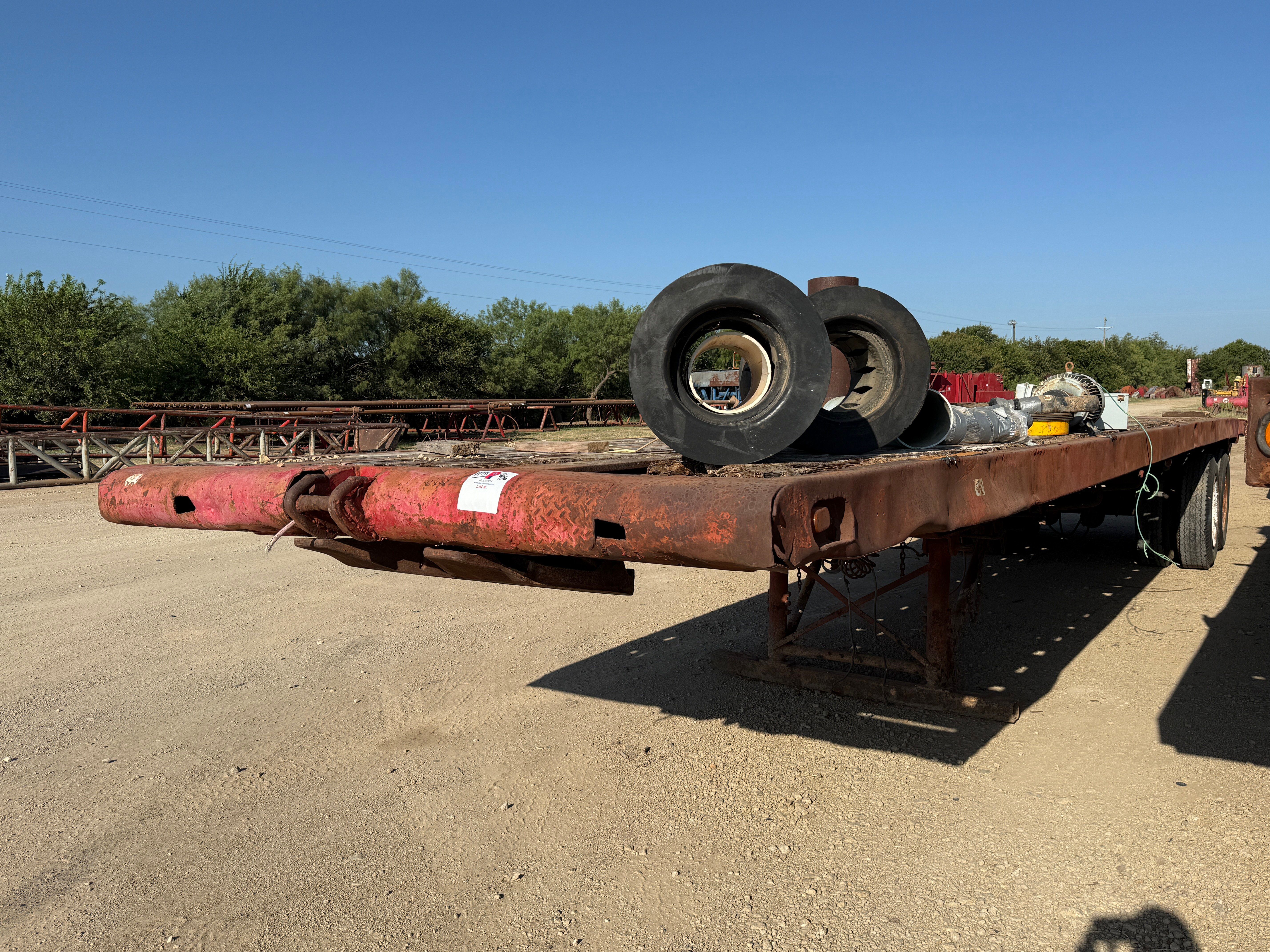 Used SHOPMADE 36’ x 96” T/A FLATBED OILFIELD FLOAT