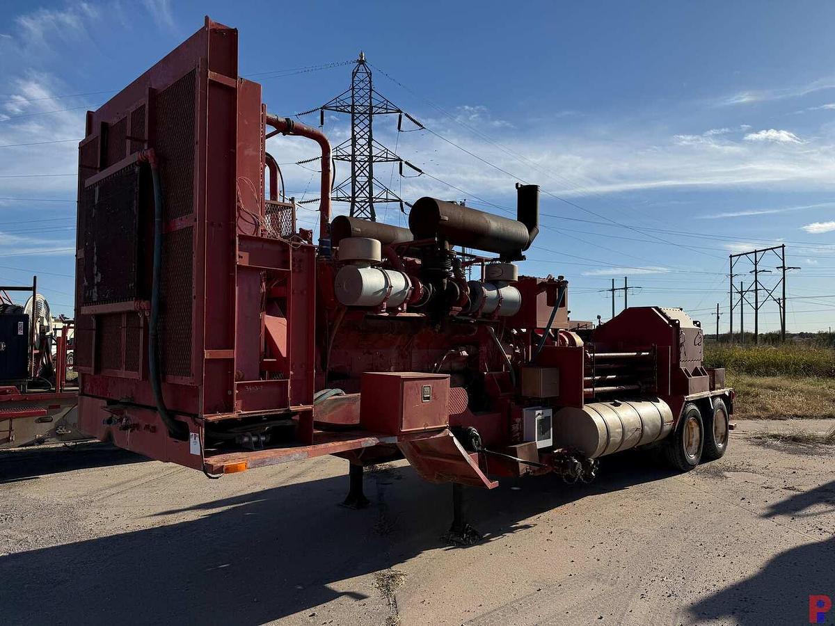 Used GEOQUIP 2,000 HP TRIPLEX FRAC PUMP P/B DETROIT 16V149TTIA ON T/A TRAILER