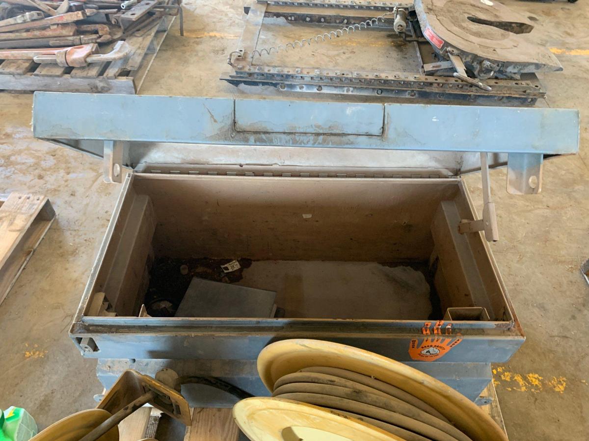 Used Pallet of 3 50’ Hose Reels and Job Box