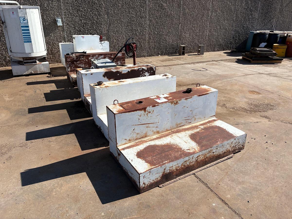 Used (7) assorted L-shaped fuel transfer tanks