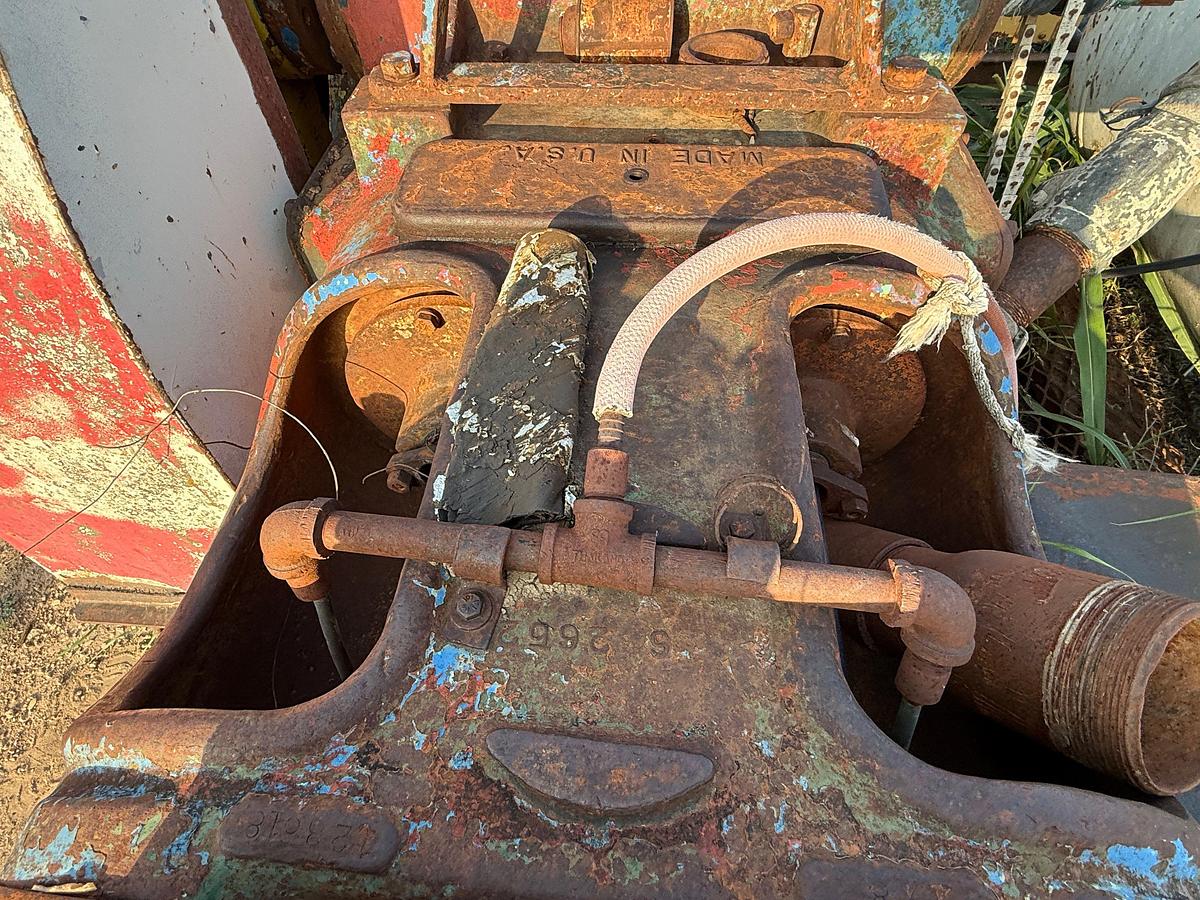 Used GARDNER DENVER FDFXXF 5X8 DUPLEX MUD PUMP P/B CATERPILLAR 3304PC TURBO, SKIDDED