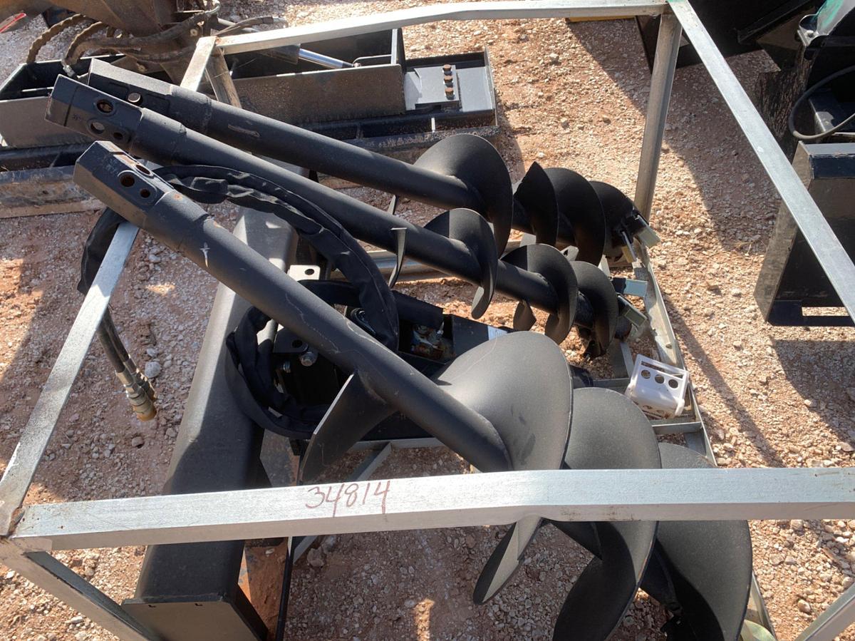 Used Skid Steer Auger w/ 19” , 10”, 9” Auger Bits