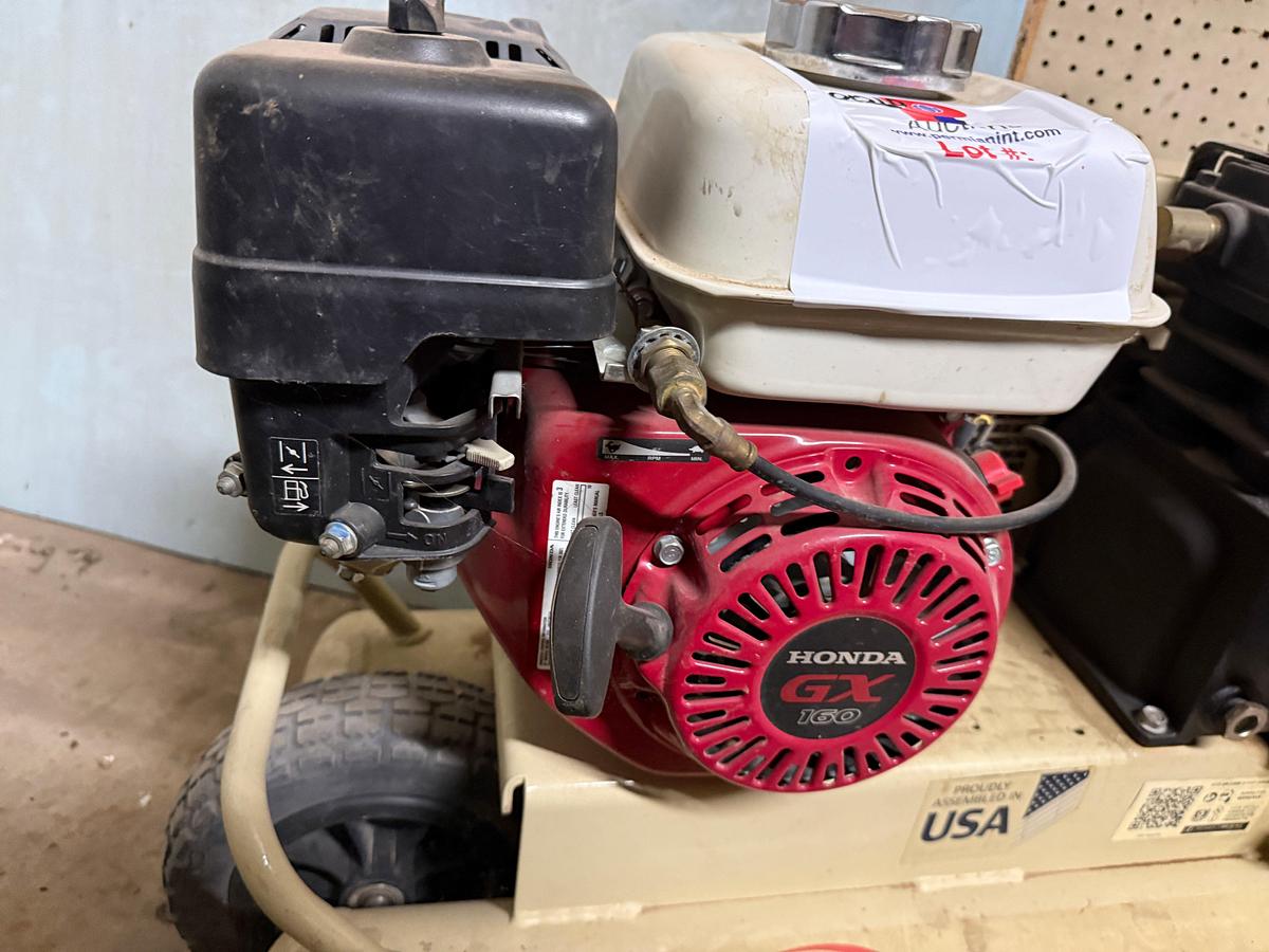 Used (Unused) Ingersoll Rand 5.5 HP 8 Gallon Twin Tank Gas Powered Wheelbarrow Air Compressor (Model SS3J5.5GH-WB)