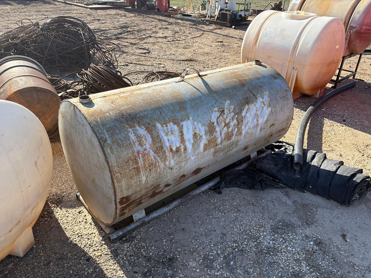 Used (1) 300 gallon fuel tank & (3) assorted size poly tanks