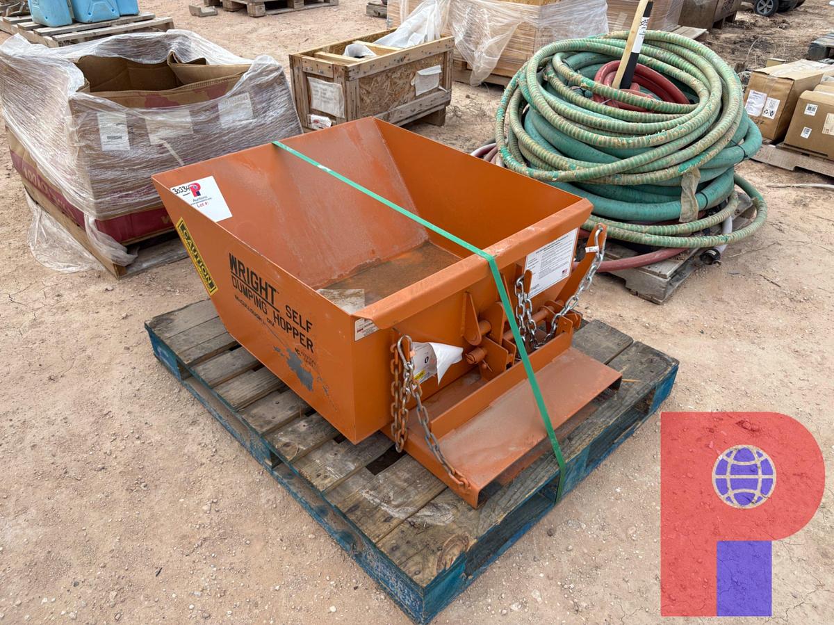 Used WRIGHT 34” X 31” X 14” SELF DUMPING HOPPER