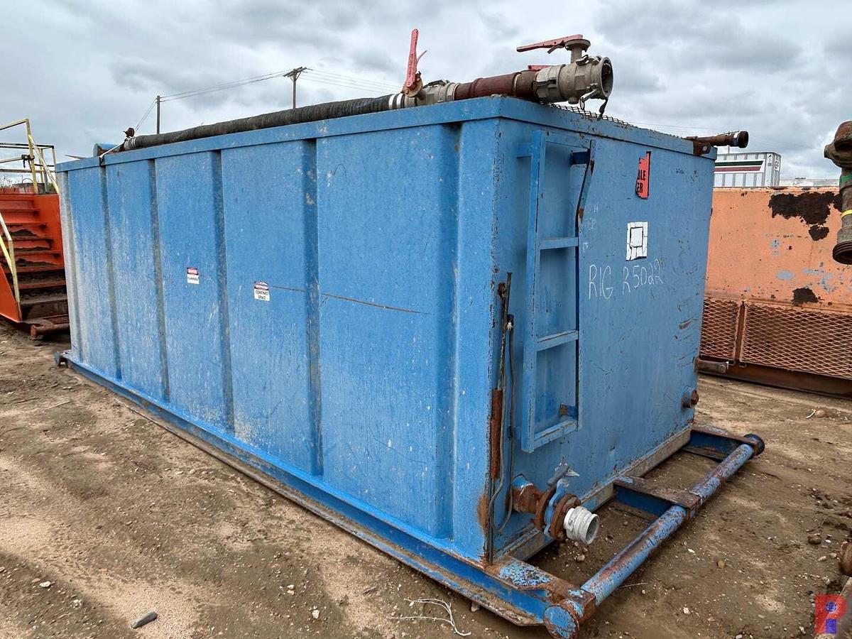 Used 17’ X 8’ X 6’ MUD TANK W/ DEGASSER, SIDE CATWALK
