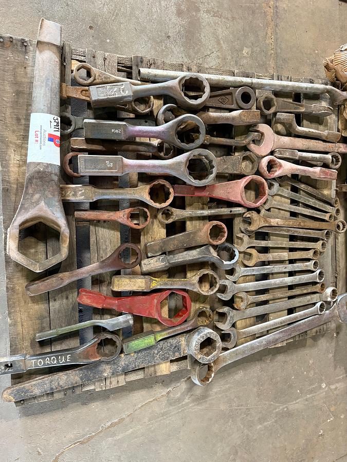 Used Pallet of (46) assorted hammer wrenches & combination wrenches