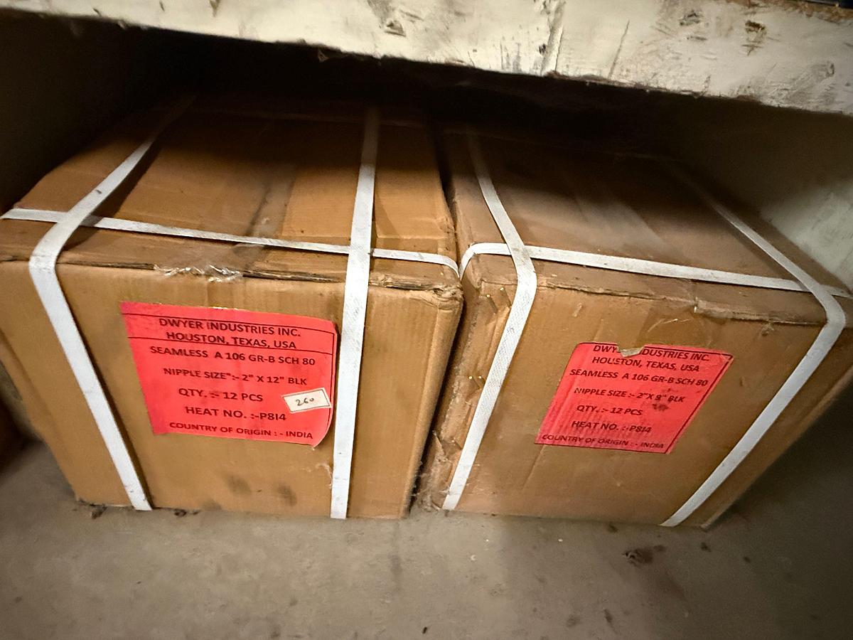 Used SECTION OF (300+) MOSTLY HEAVY WALL 1/4” THRU 2” OD PIPE NIPPLES