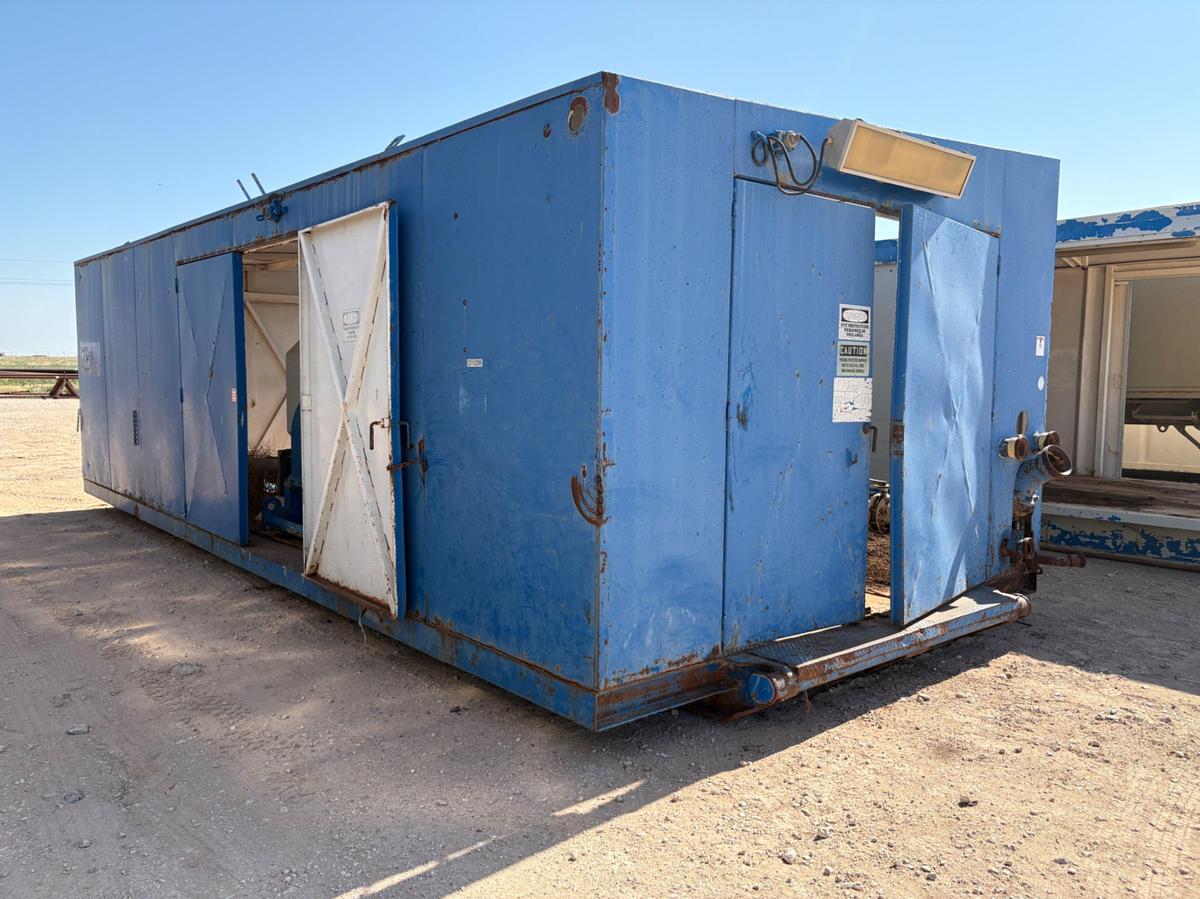 Used NATIONAL 7-P-50 POWER SLUSH TRIPLEX MUD PUMP MTD IN 32’ PUMP HOUSE