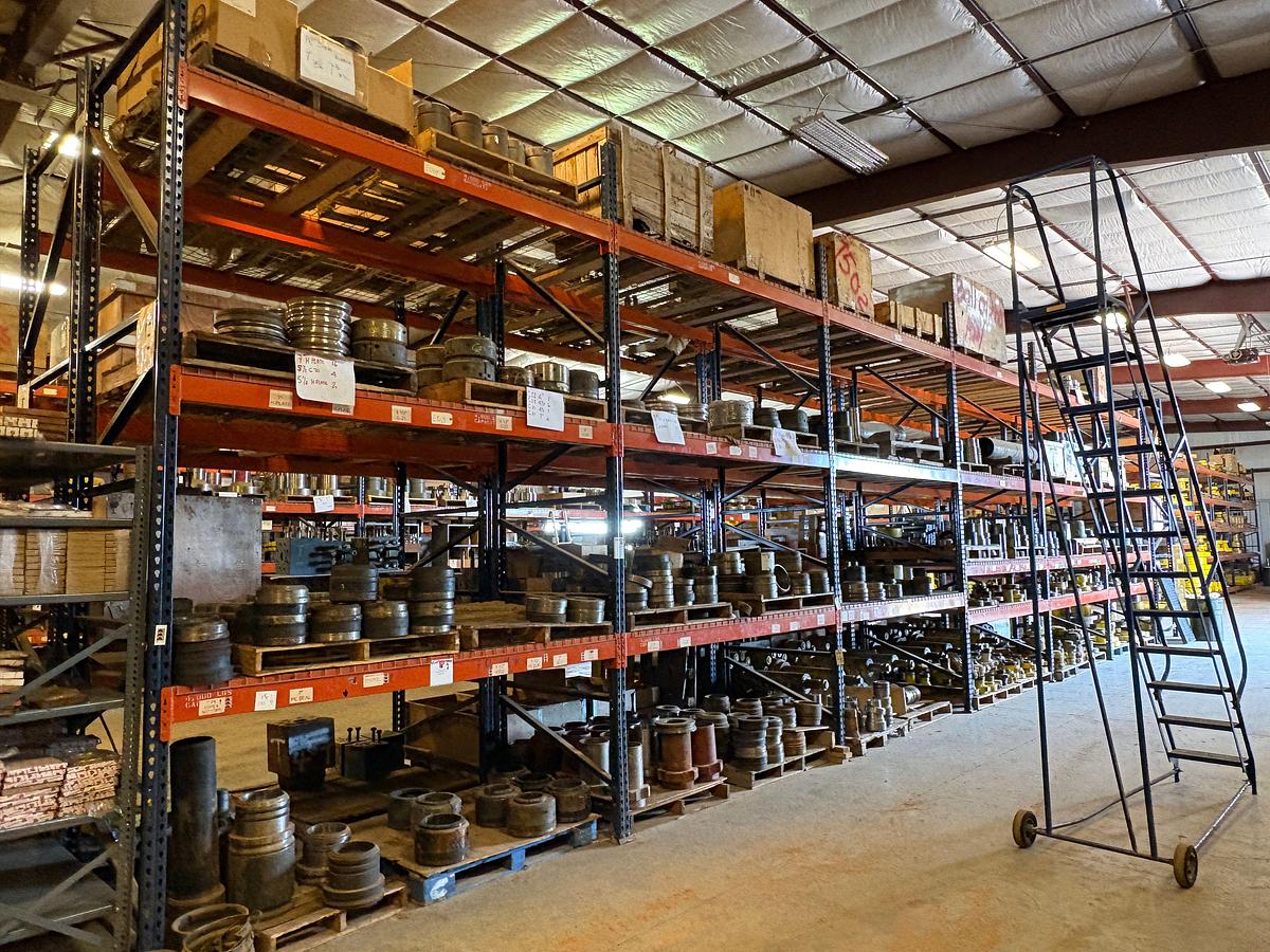 Used 50’ x 4’ x 14’ pallet rack shelving