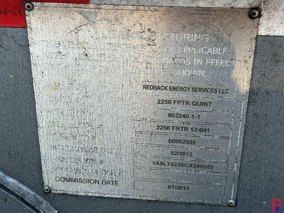 Used 2012 UE MANUFACTURING 2250 HP QUINTUPLEX 3-AXLE FRAC PUMP TRAILER (FIELD READY)