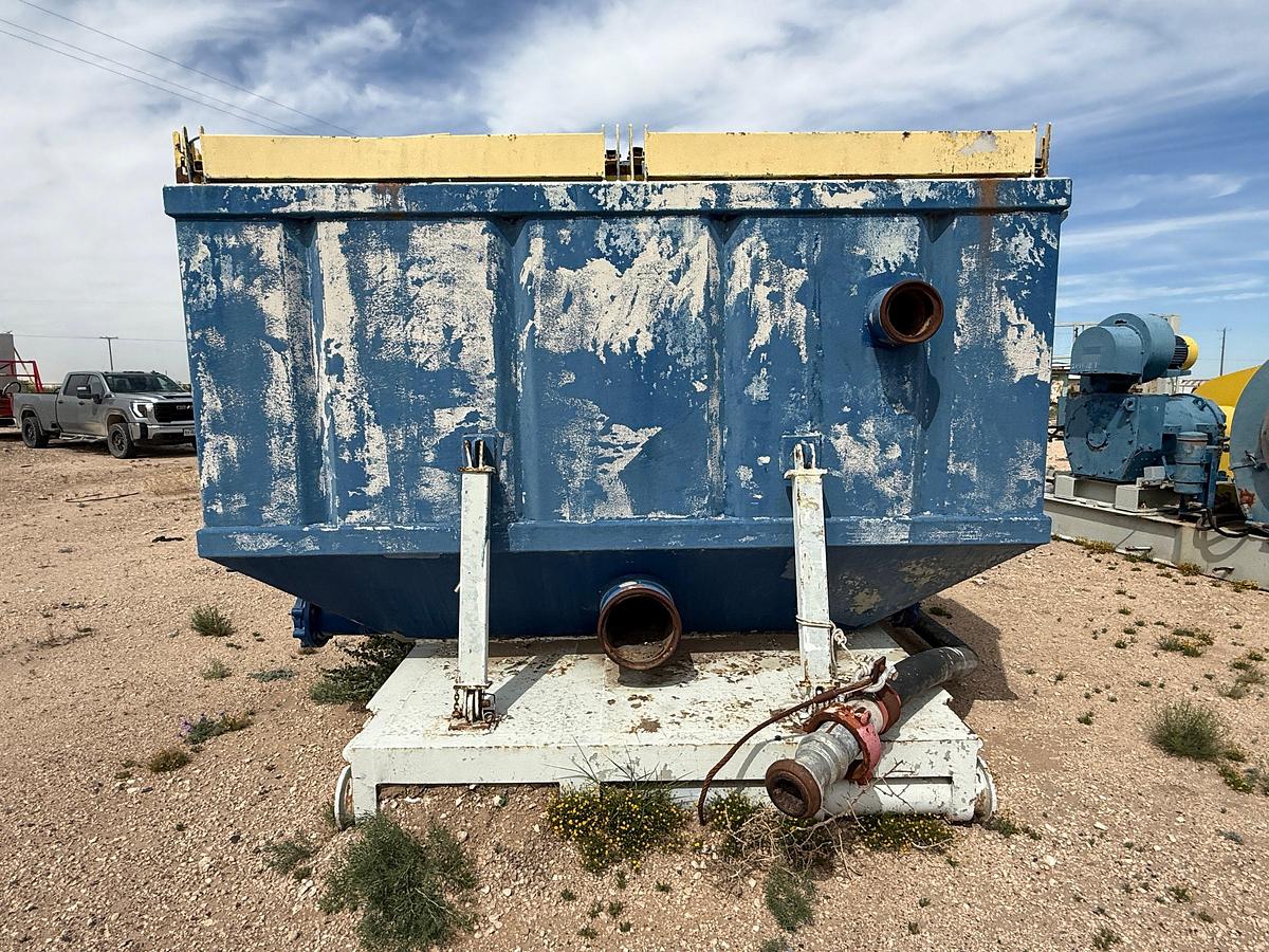 Used CONTINENTAL EMSCO FB-1600 5K WP TRIPLEX MUD PUMP W/ AC ELECTRIC MOTOR &  MIXING TANK SKIDDED