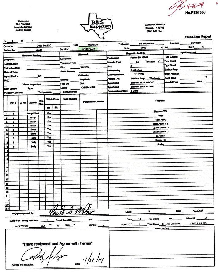Used MCKISSICK 74-A 150 TON BLOCK (05/2024) Certification w/ PaperWork