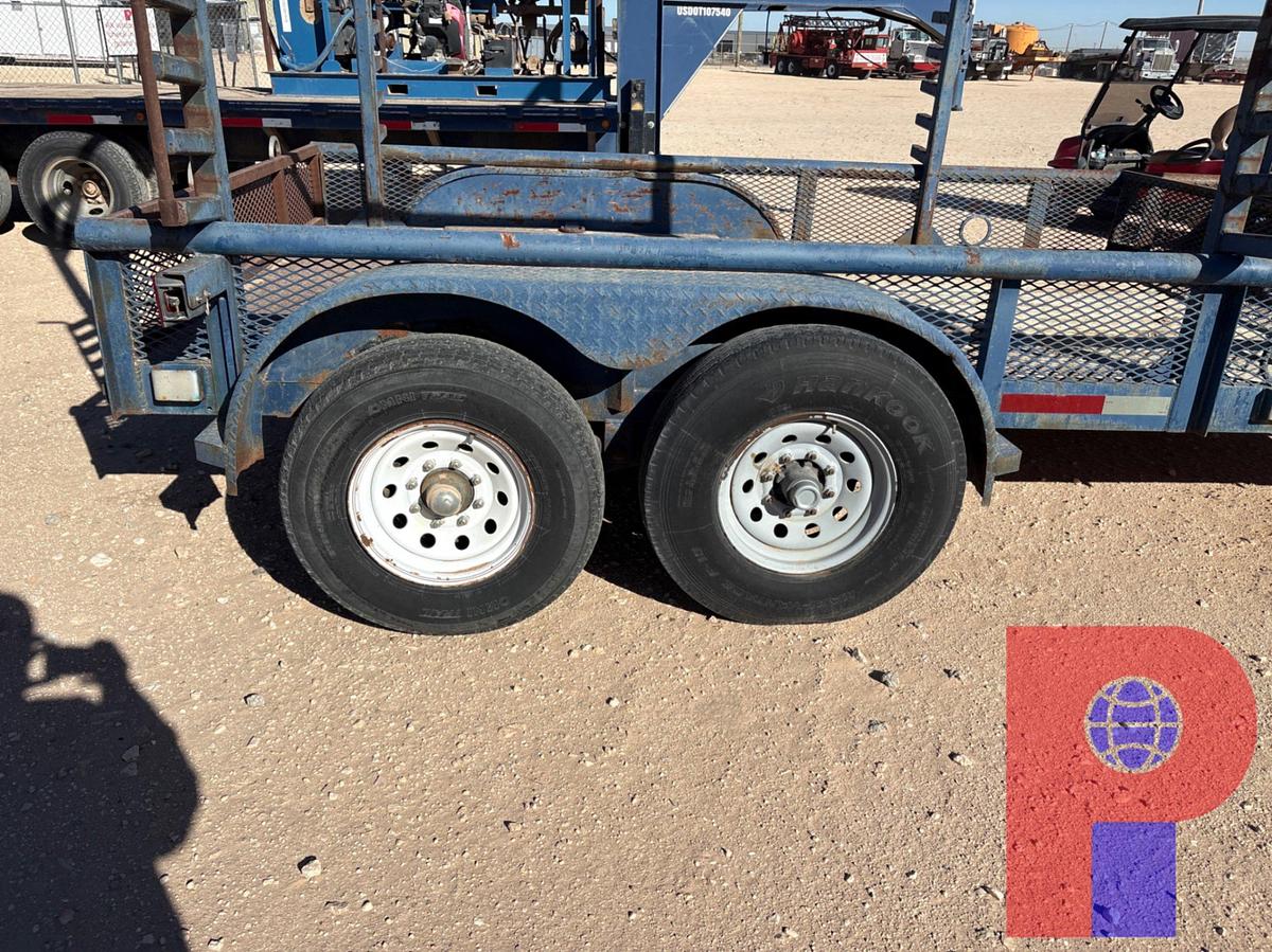 Used SHOPBUILT 14.5’ x 7’ t/a gooseneck monorail trailer