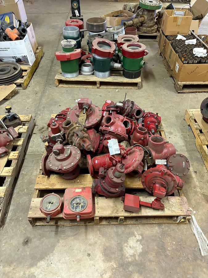 Used Pallet of (16) assorted Kimray 2” & 3” ball & check valves