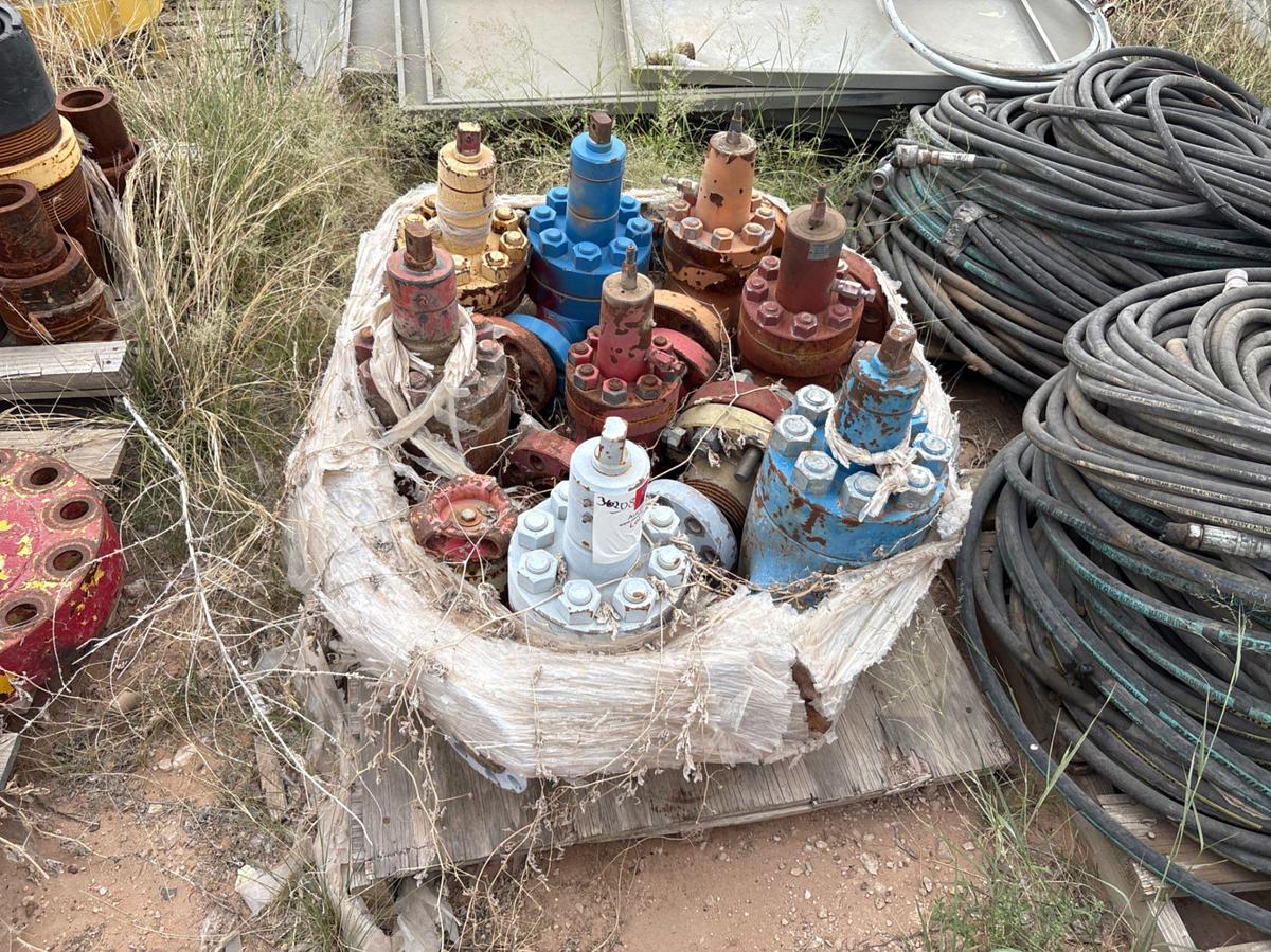 Used (10 pallets) of valve bonnet flanges, blind flanges, 2-1/16” gate valves, etc.