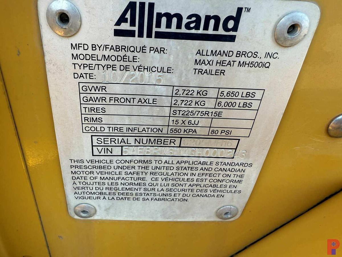 Used 2015 ALLMAND MAXI-HEAT MH500IQ TOWABLE HEATER