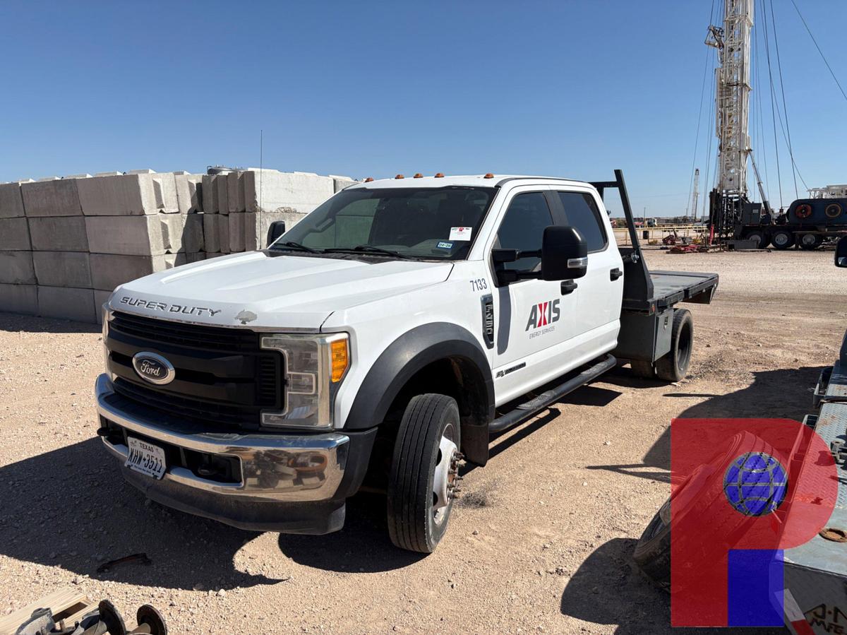 Used 2017 FORD F-450 SUPER DUTY CREW CAB FLATBED TRUCK (INOP.)
