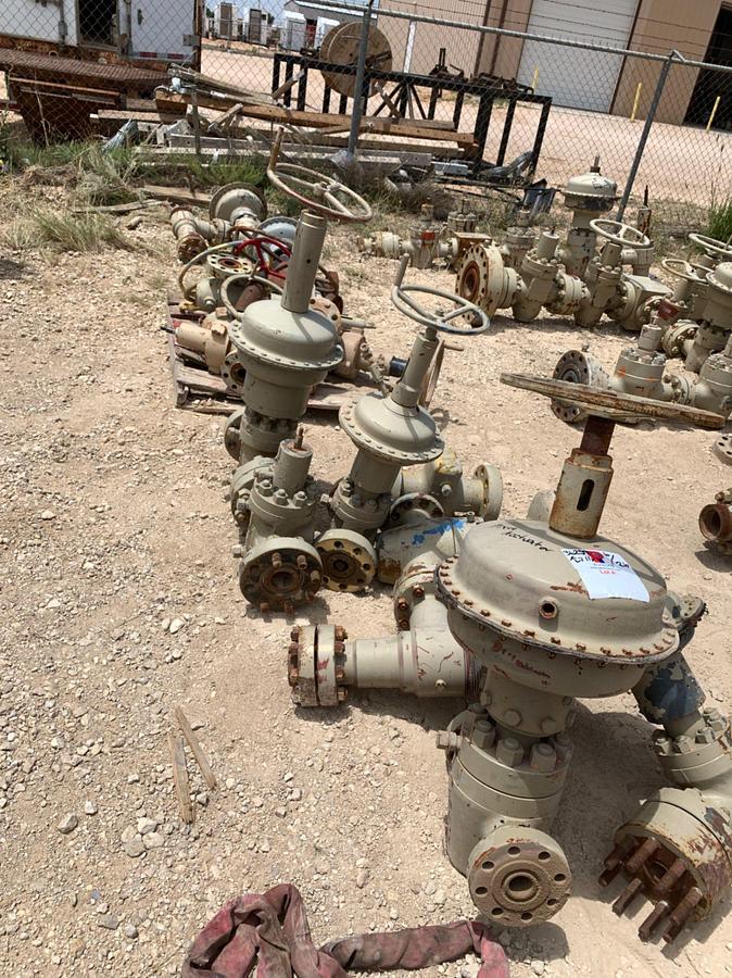 Used (11) Assorted Fluid Crosses w/ Plug Valves and Pneumatic Actuators