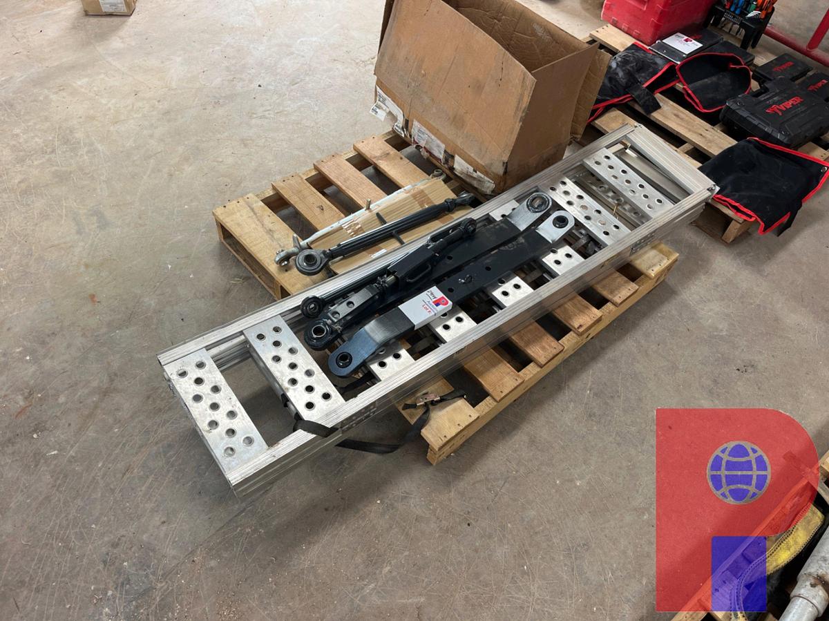 Used PALLET W/ ALUMINUM FOLDING RAMPS & NEW 3 POINT ARMS AND TURN BUCKLES FOR KUBOTA TRACTOR