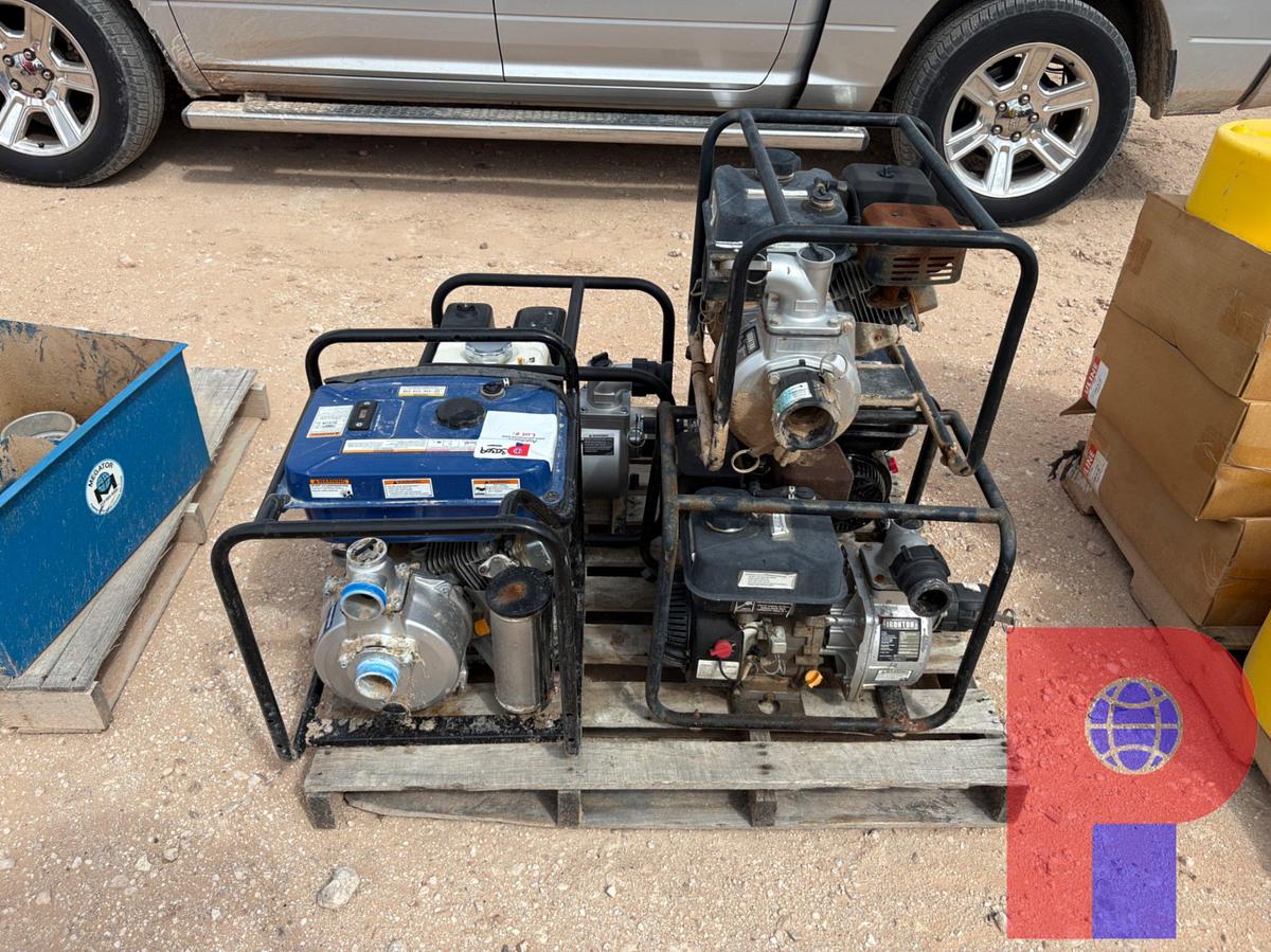 Used (5) 2” GAS POWERED TRASH PUMPS