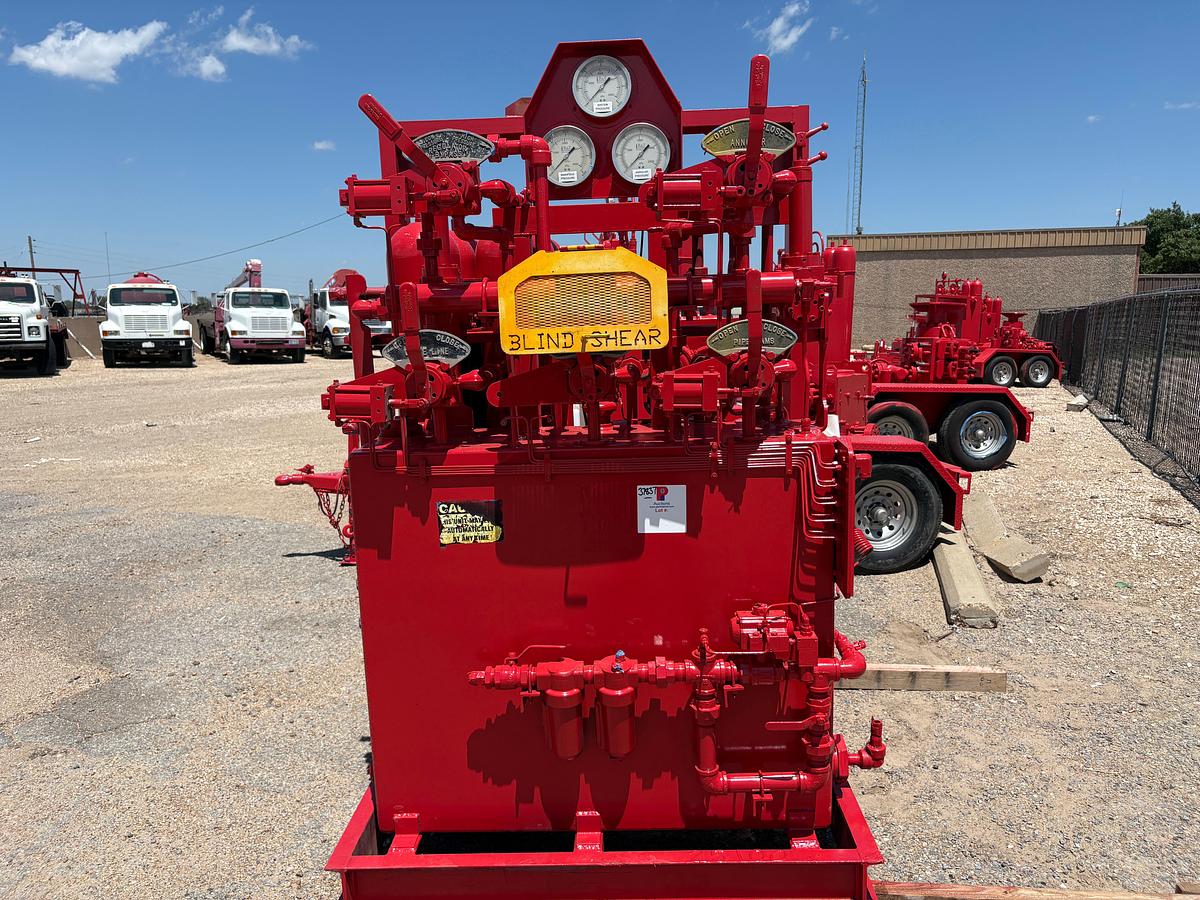 Used Texas west 5-station closing unit, skidded