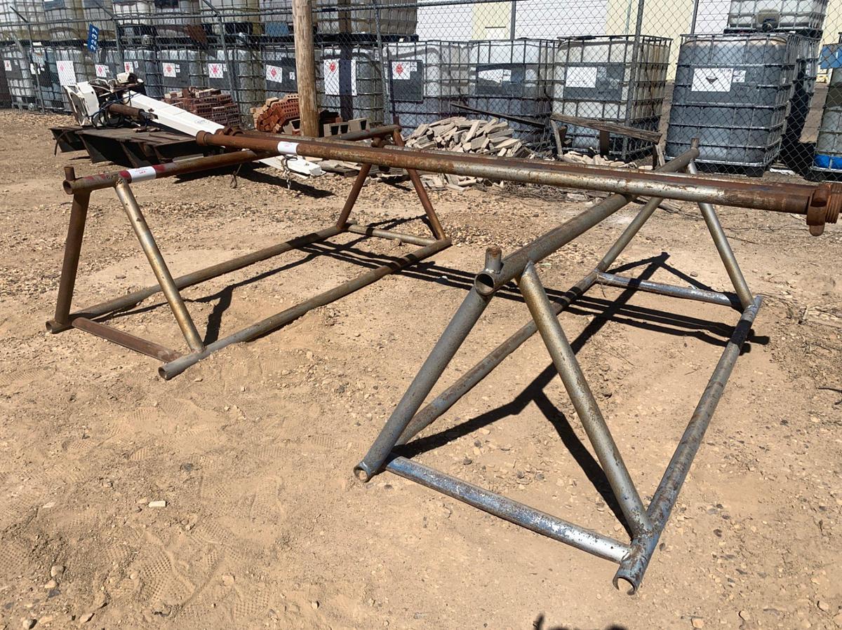Used (2) 8’ x 34” x 2 1/2” Traingle Pipe Racks